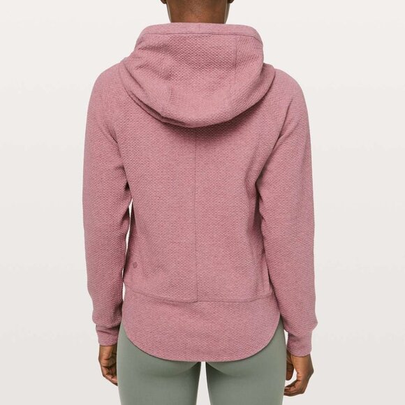 Lululemon Catch A Moment Zip Hoodie Heathered Merlot Size 12 - Picture 14 of 16